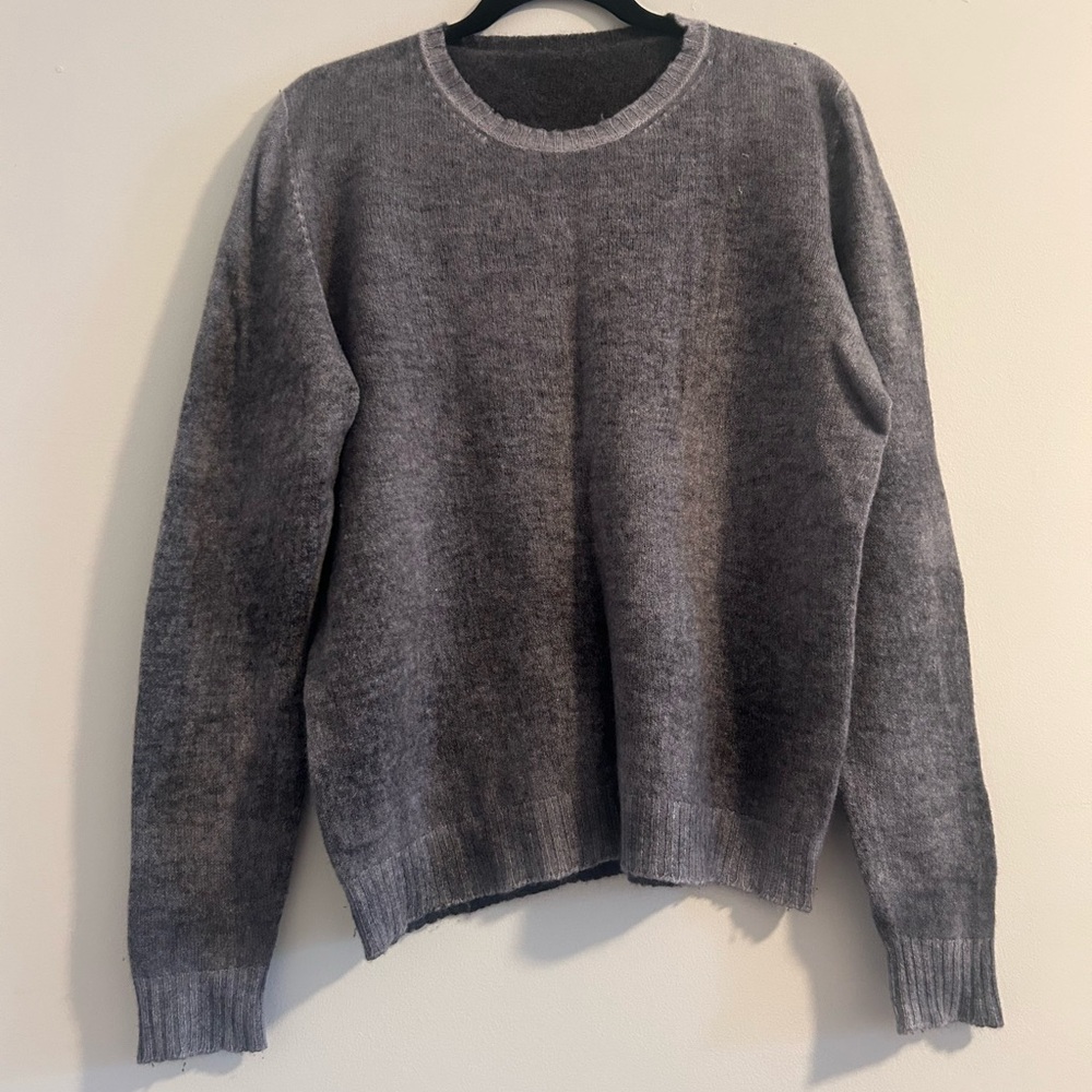 Charcoal Crewneck Women’s Cashmere Wool blend Sweater